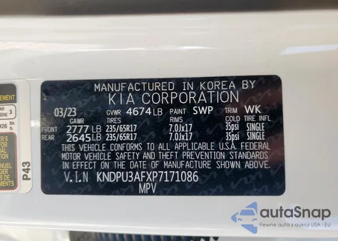 2023 Kia Sportage Lx из США, поврежденный, VIN KNDPU3AFXP7171086